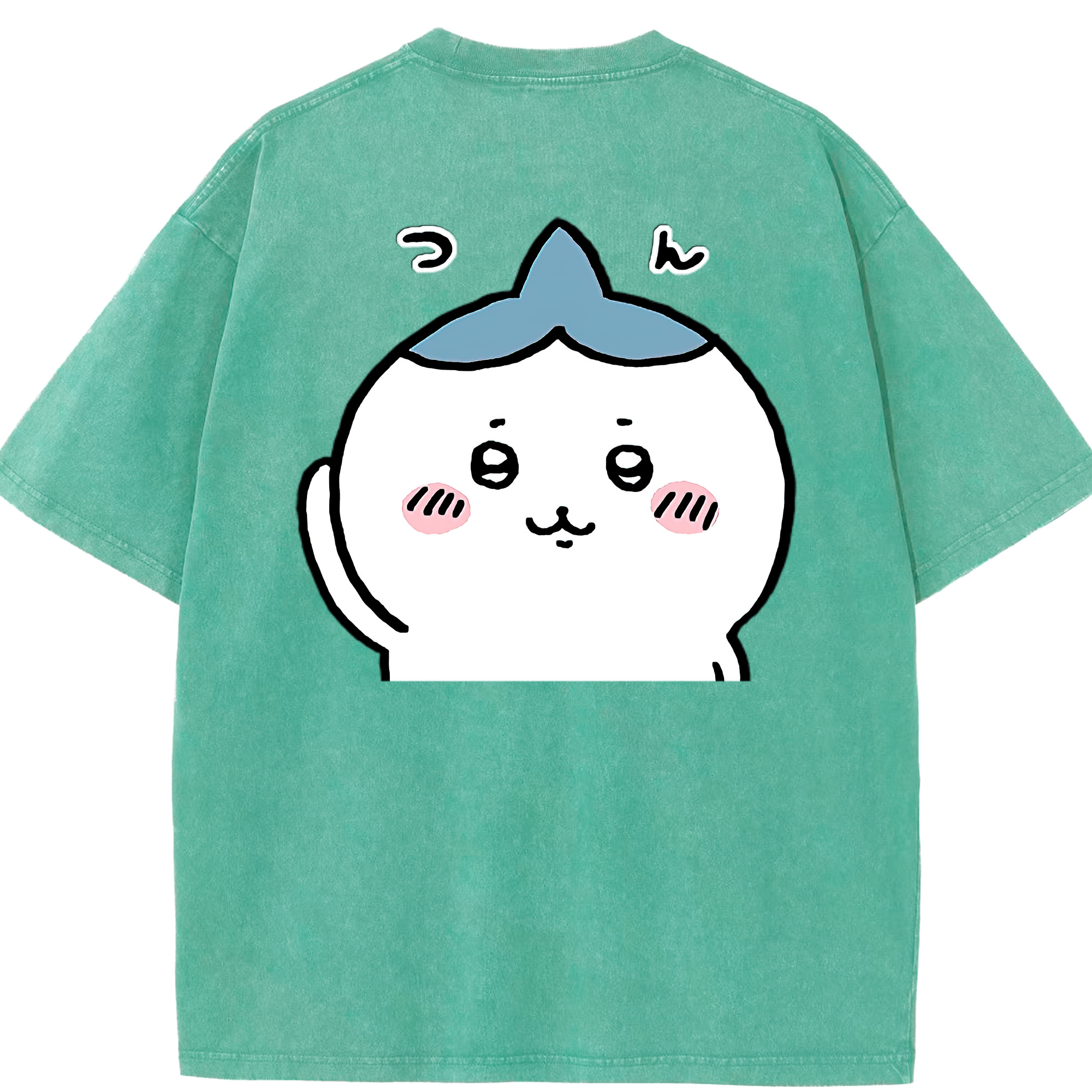 （画像用） ちいかわ ハチワレ Chii-kawa hachiware 綿100% ヴィンテージ風 半袖Tシャツ（背面プリント）
